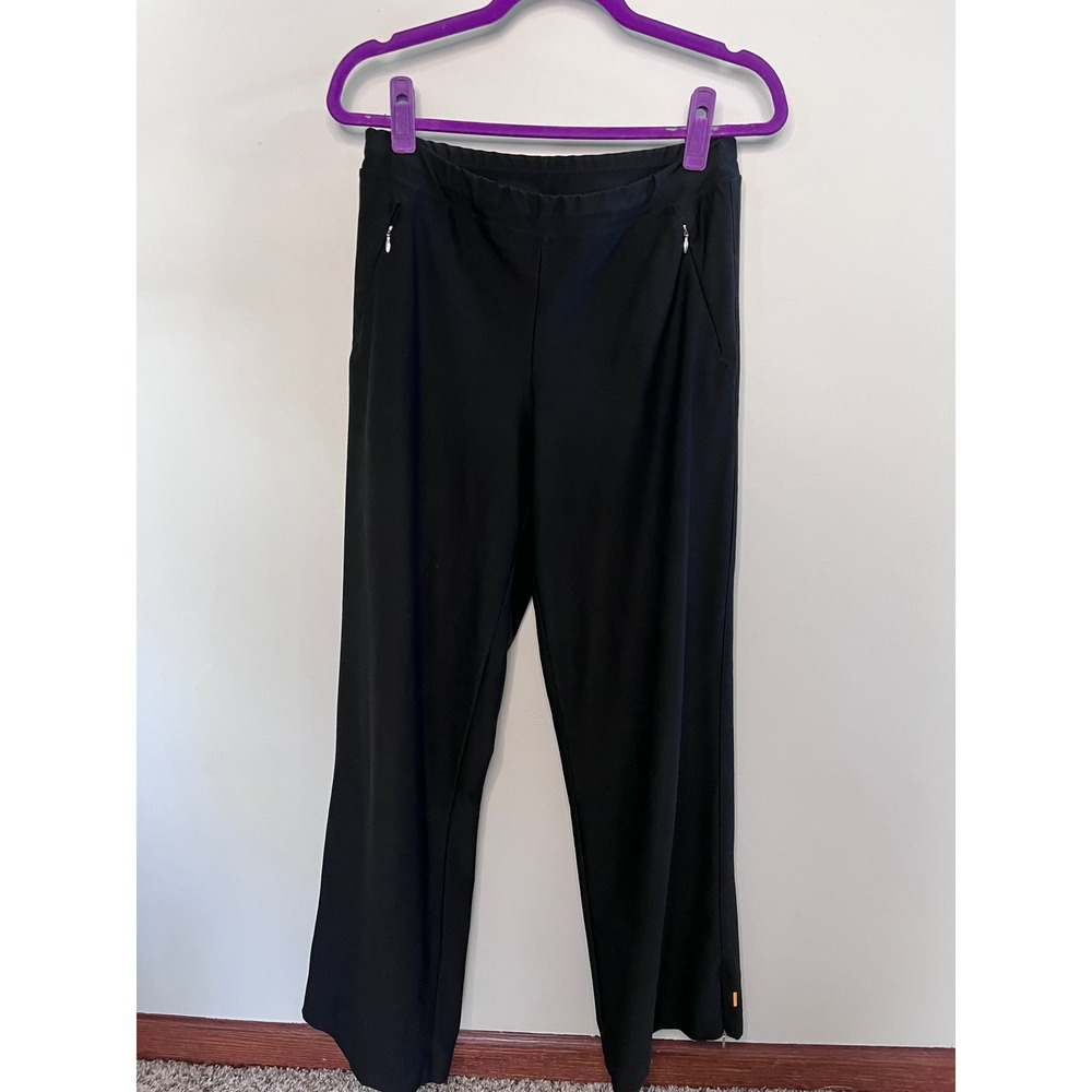 Lucy Women Black Straight Leg Activewear Yoga Pants Size Small Zip Pockets